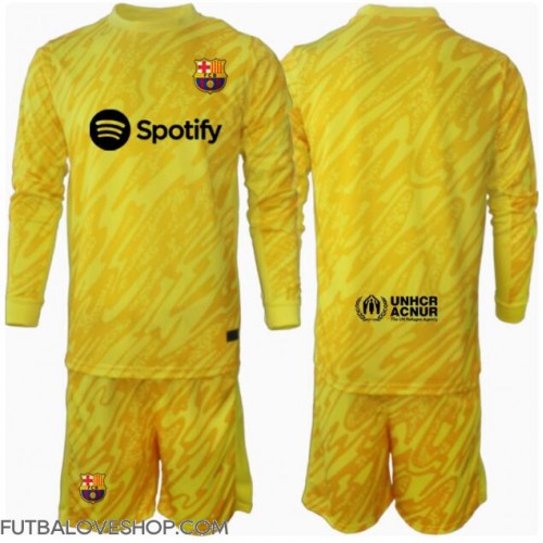 Dres Barcelona Brankarsky Domáci pre deti 2024-25 Dlhy Rukáv (+ trenírky)